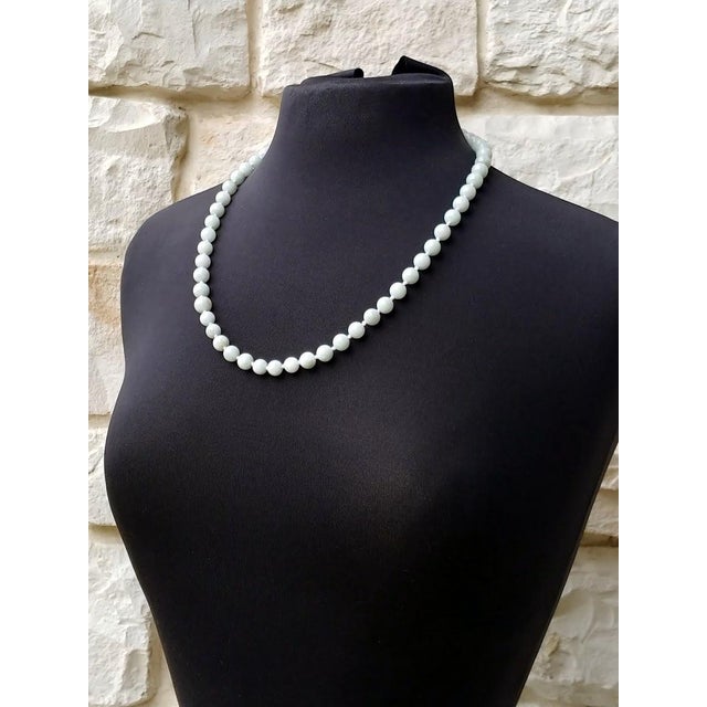 Art Deco Vintage Art Deco Celadon Jade Beaded Necklace, 24.5 Inches, 1920s For Sale - Image 3 of 10