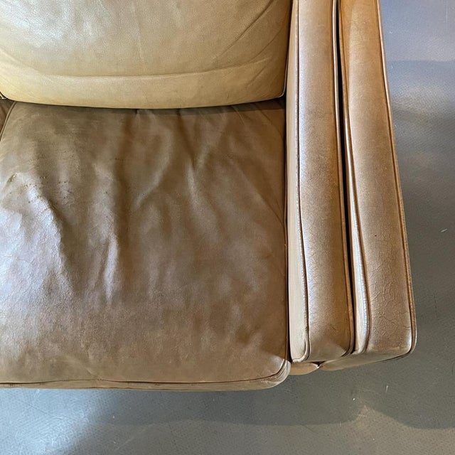 Camel Leather 3-Seater Sofa from Stouby, 1970s For Sale - Image 6 of 12