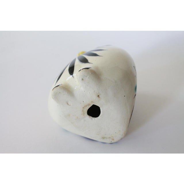 Off-white Vintage Hand Painted Ceramic Owl For Sale - Image 8 of 8
