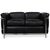 LC 2 Two-Seater Sofa in Black Leather by Le Corbusier for Cassina For Sale - Image 12 of 12