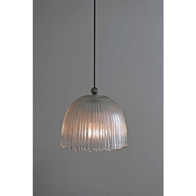 Mid-Century Modern Ice Glass Pendant Lamp from Peill & Putzler, 1970s For Sale - Image 4 of 10