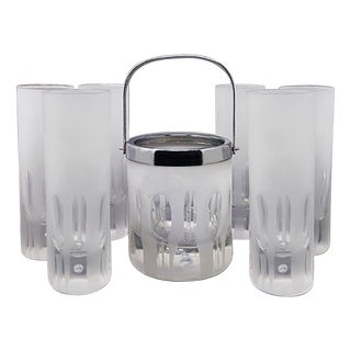 Ice Bucket from Kristal, Italy, 1960, Set of 7 For Sale