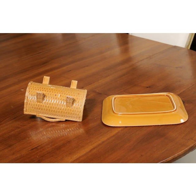 French 19th Century Majolica Asparagus Tray with Cradle and Wicker Motif For Sale - Image 12 of 13