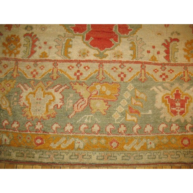 Zabihi Collection Turkish Antique Oushak Carpet - 12'10" x 17'1" For Sale - Image 9 of 12
