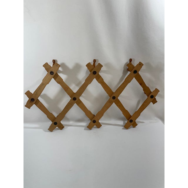 1950s Expandable Bulgarian Faux Bamboo Wooden Coat and Hat Rack For Sale - Image 10 of 18
