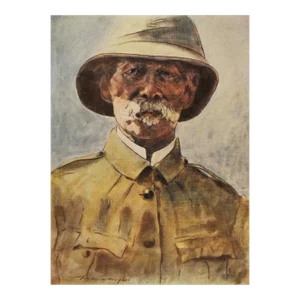 1901 Mortimer Menpes, "Lord Roberts", Safari Style Antique Print