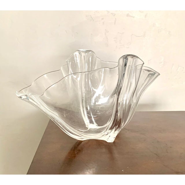 Rare 1920s Stuben clear crystal bowl in oval scalloped mouth blown design GROTESQUE Bowl. - the name was given by bowl...