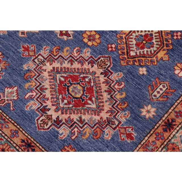 Textile Rustic Super Kazak Blue/Ivory Wool Rug - 8'8'' X 12'2'' For Sale - Image 7 of 10