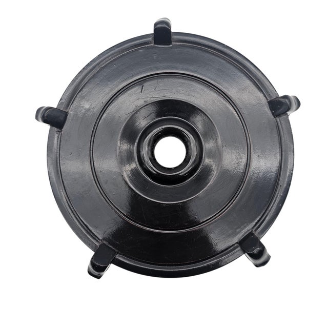 Asian Dark Lacquer Plant Stand Pedestal Display Table for Vase or Bonsai 4.25" H 8.5" D For Sale - Image 13 of 13