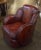 Wood French Leather Club or Lounge Chair From the Art Deco Era For Sale - Image 7 of 10