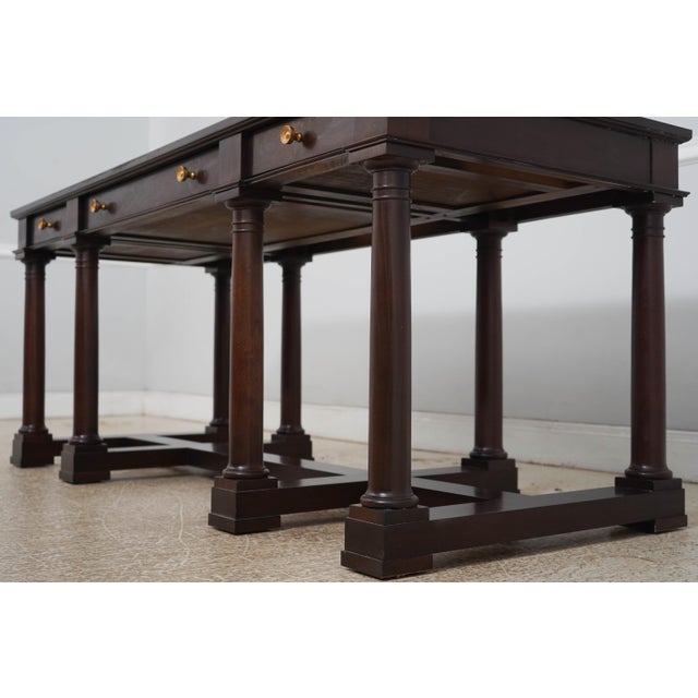 Large Empire Style Mahogany 3 Drawer Library Desk For Sale - Image 15 of 17