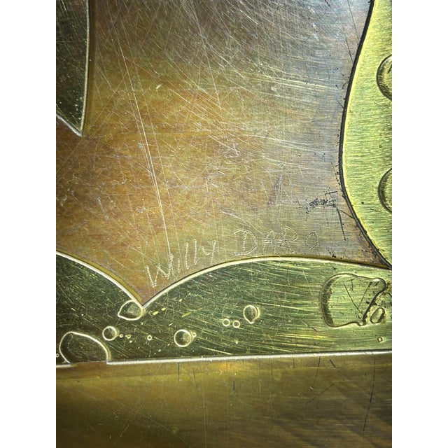 Vintage Etched Brass Coffee Table by Willy Daro, 1970s For Sale - Image 9 of 10