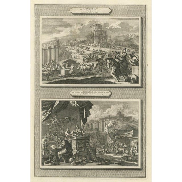 Pieter Mortier, Building of Solomon's Temple and Its Golden Altar, Pieter 1700, Engraving For Sale - Image 12 of 12