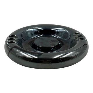 Space Age Blue Iridescent Ceramic Ashtray, Italy, 1970s For Sale