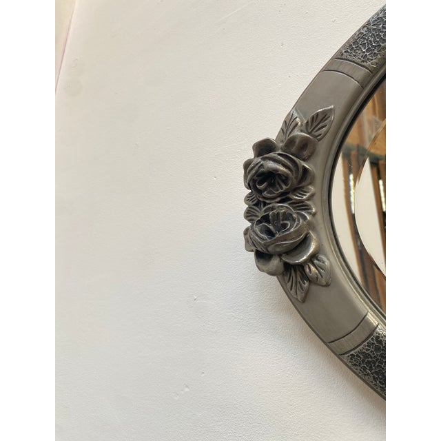 1920s Art Deco Pewter Wall Mirror, 1920 For Sale - Image 5 of 11