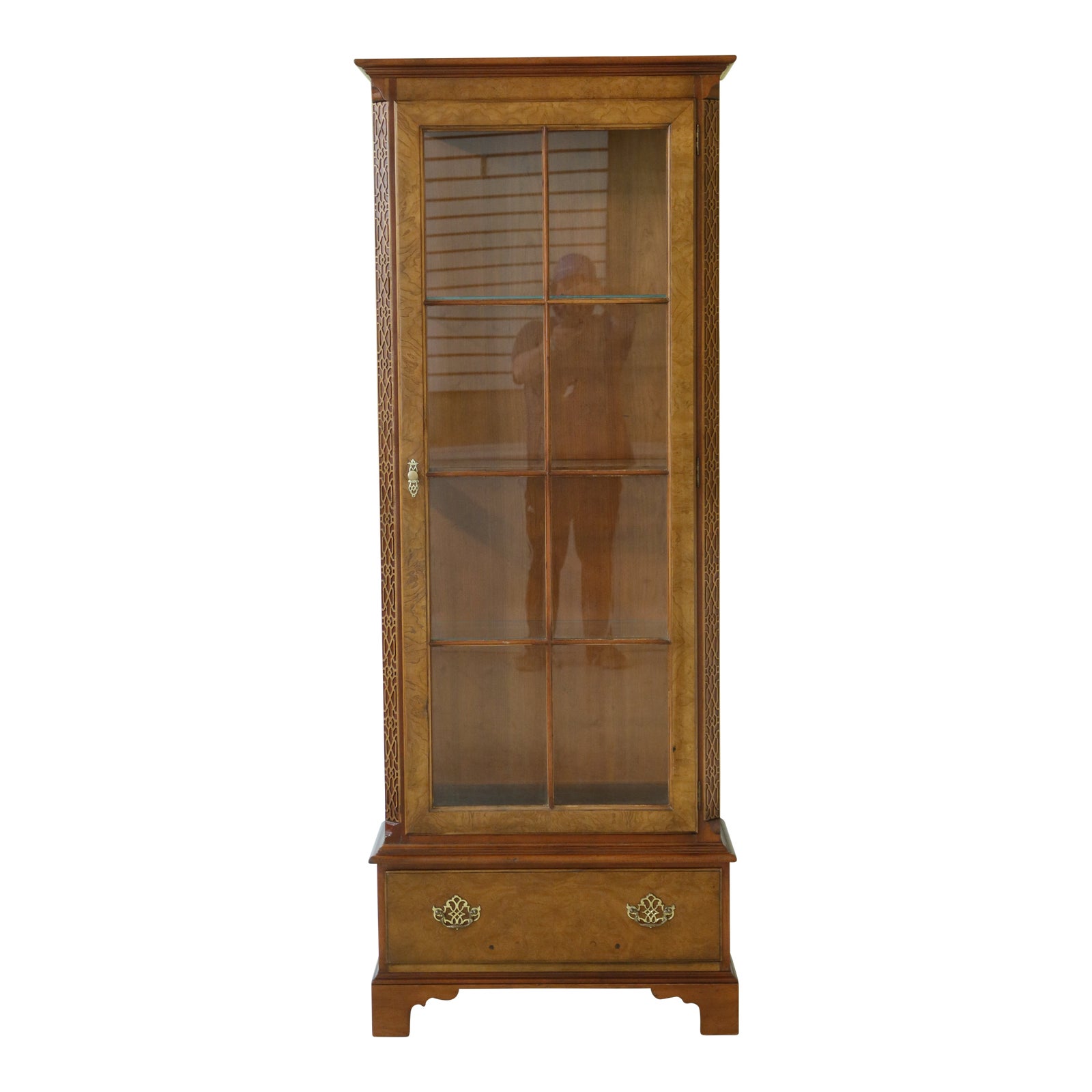 Baker 1 Door Walnut Display Curio Cabinet Chairish