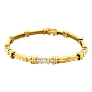1980s Tiffany & Co. Diamond and 18k Yellow Gold Bracelet For Sale