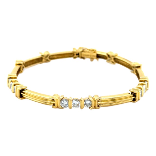 1980s Tiffany & Co. Diamond and 18k Yellow Gold Bracelet For Sale