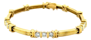 1980s Tiffany & Co. Diamond and 18k Yellow Gold Bracelet