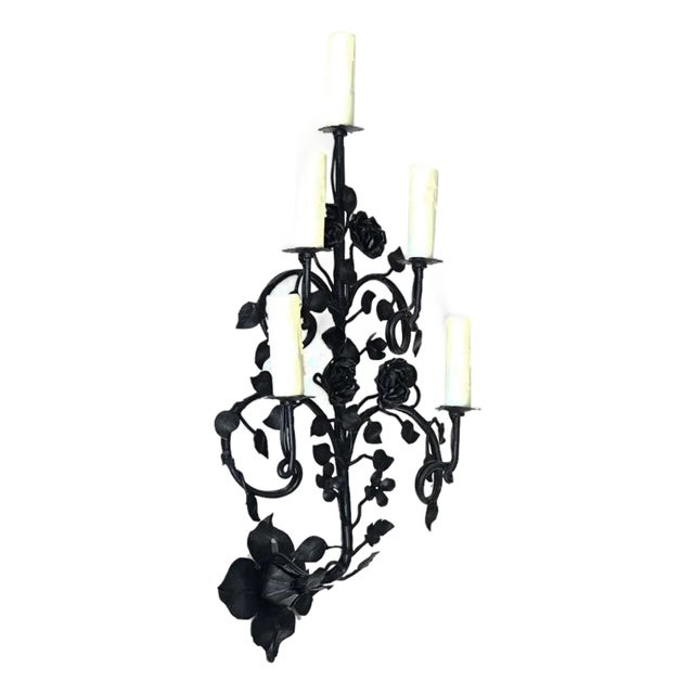 French Early 20th Century Iron Wall Sconce For Sale