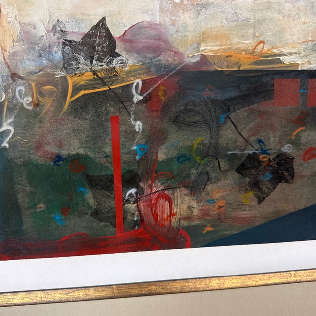 Abstract Abstract Mixed Media Art Work, Framed With Museum Glass For Sale - Image 3 of 12