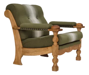 Danish Armchair in Wool & Oak, 1970s