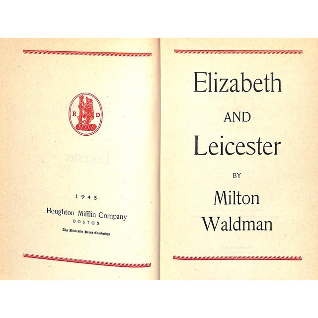 Traditional "Elizabeth & Leicester" Book 1945 Waldman, Milton For Sale - Image 3 of 4