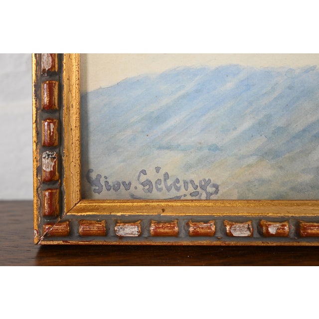 Brown Original Signed Giovanni Geleng Abstract Cityscape Framed Watercolor Painting For Sale - Image 8 of 12