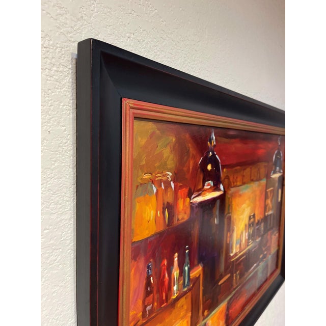 Contemporary Charleston Gelateria by Pam Ingalls | Oil Painting of a gelato shop interior with colorful lights For Sale - Image 3 of 4