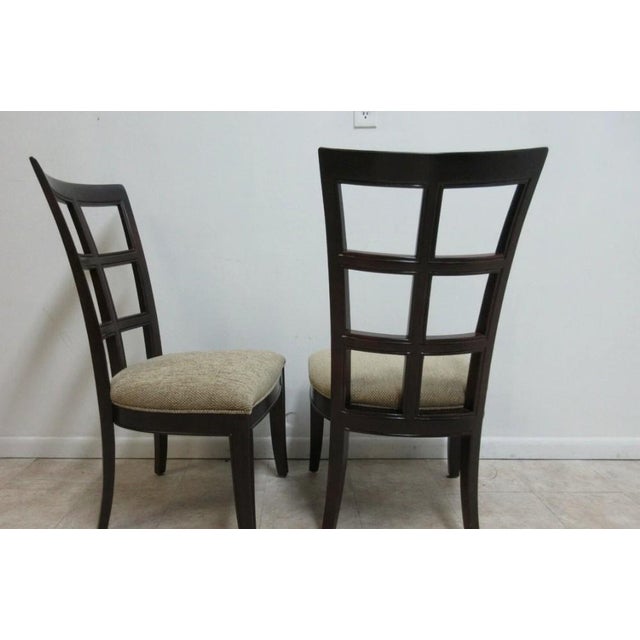 Pair Stanley Furniture Window Back Dining Room Side Chairs For Sale - Image 10 of 11