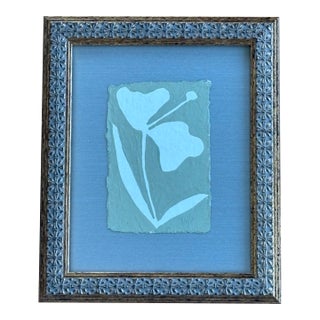 Contemporary Botanic Abstract Painting in Custom Frame For Sale