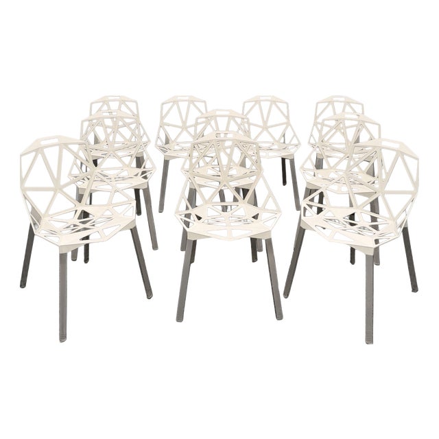 Vintage Off-White Chairs by Konstantin Grcic for Magis, Set of 10 For Sale