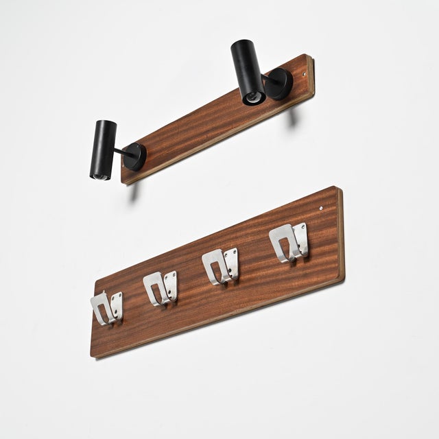 Wood Pierre Guariche: Coat Rack and Lights for La Plagne Ski Resort, 1968 by Pierre Guariche, 1960s, Set of 2 For Sale - Image 7 of 18