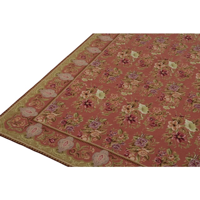 1980s 1980s Vintage Needlepoint Rug in Red With Floral Patterns - by Rug & Kilim For Sale - Image 5 of 8