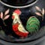 Vintage Japanese Black Glazed Redware Pottery Teapot With Hand Painted Rooster and Florals For Sale In New York - Image 6 of 10