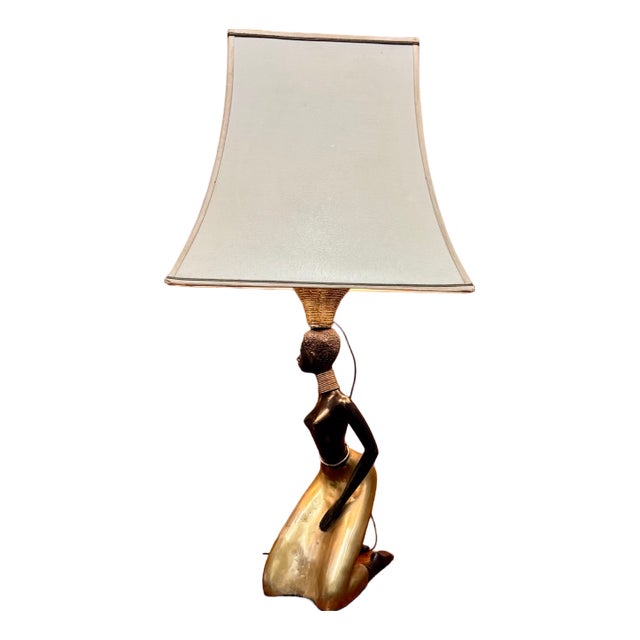 Large Bronze Table Lamp, 1970 For Sale
