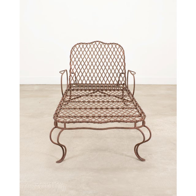 Neoclassical Rose Tarlow Melrose House Twig Iron Garden Chaise Lounge For Sale - Image 3 of 18