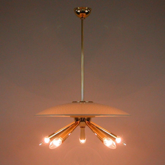 Brass Dome 5-Light Pendant, Italy, 1950s For Sale - Image 14 of 15