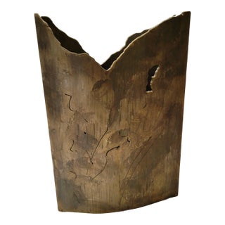 Michael Burns Brutalist Torch Cut Vase For Sale
