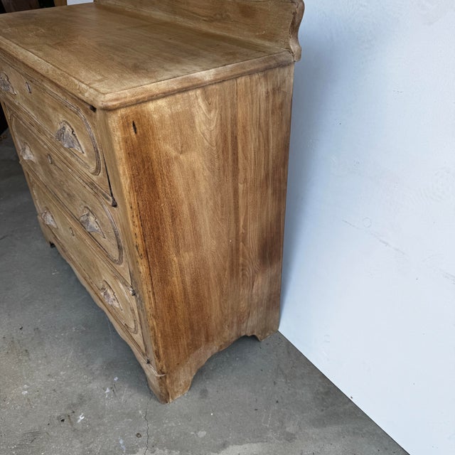 19th Century Antique Pine Chest of Drawers With Ornate Drawers For Sale - Image 11 of 11