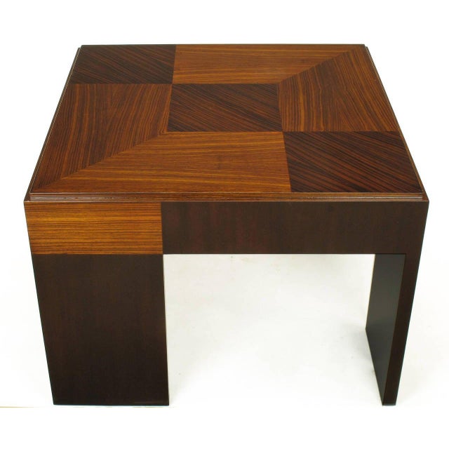 1980s John Widdicomb Natural and Bleached Macassar Ebony and Walnut Coffee Table For Sale - Image 5 of 10