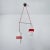 1950s Stilnovo Red Metal & Opaline Glass Suspension Lamp, Unmarked For Sale - Image 13 of 13