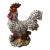 Vintage Authentic Italian Hand-Painted Ceramic Rooster and Tiny Hen Sculpture For Sale