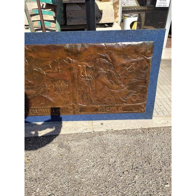 Mid-Century Modern Grounded Painting on Copper Panels, The Four Seasons and the Zodiac Signs, Italy, 1970 For Sale - Image 3 of 18