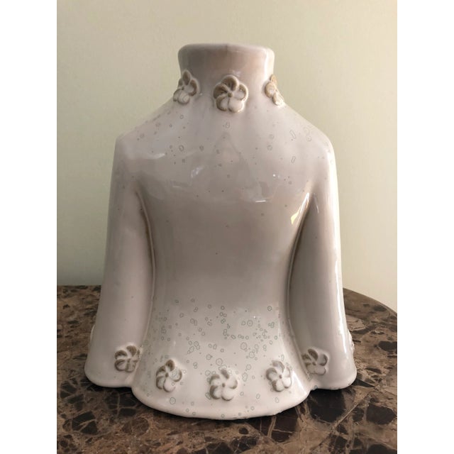 English Half Bust Ceramic Vase For Sale - Image 3 of 8