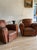 Pair of Two Vintage Oversized French Leather Club Chairs For Sale - Image 13 of 18