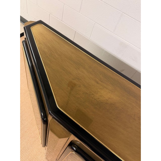 1970s 1970’s “Tree of Life” Shaved Corner Console Cabinet by Bernhard Rhône for Mastercraft For Sale - Image 5 of 12