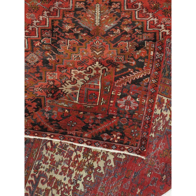Vintage Hand-Knotted Persian Heriz Rug 9'8" X 12'9" For Sale In Washington DC - Image 6 of 6