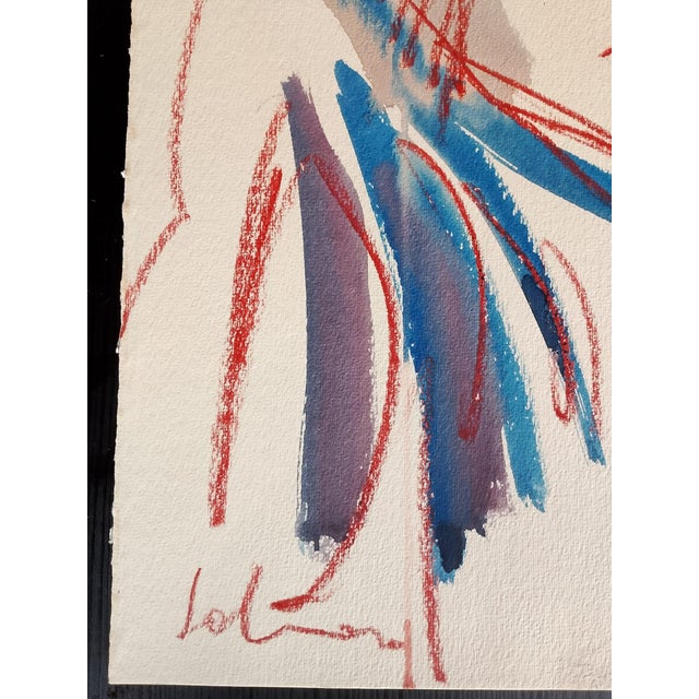 Mario Salmaso, Modern Girls, 1980, Mixed Media on Paper For Sale - Image 3 of 5