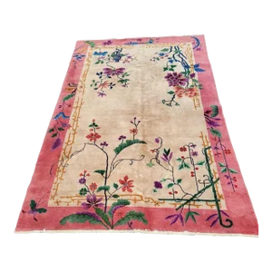 1940s Chinese Nichols Carpet Color Full 7 X 5